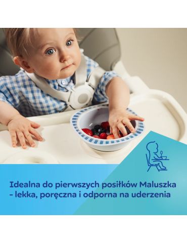 Canpol babies Pierwsza miseczka z przyssawką 300 ml Woodland niebieska​