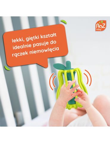 RaZ Baby Gryzak i grzechotka Raz-pear 2w1 Gruszka 3m+