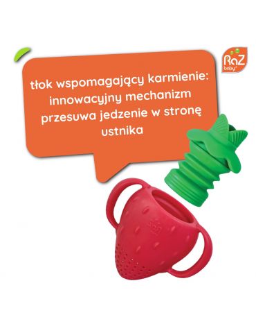 RaZ Baby Silikonowy gryzak do owoców i pokarmu Fruitique Truskawka 6m+