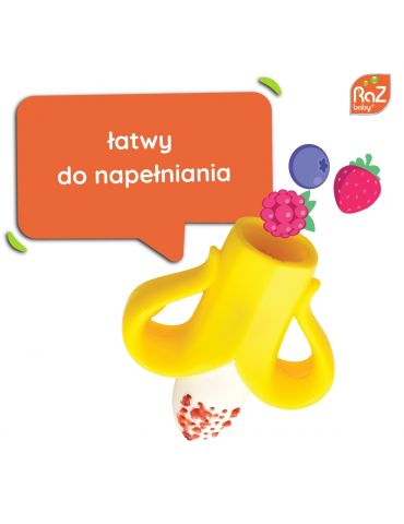 RaZ Baby Silikonowy gryzak do owoców i pokarmu Fruitique Banan 6m+