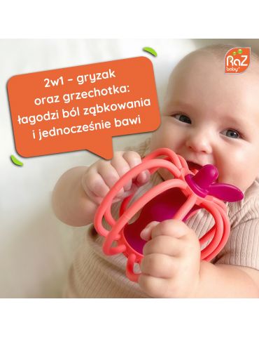 RaZ Baby Gryzak i grzechotka Raz-apple 2w1 Jabłko 3m+