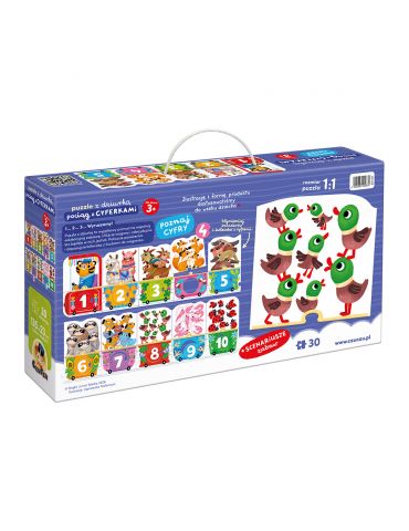 CzuCzu Puzzle z dziurką Pociąg z cyferkami 3+
