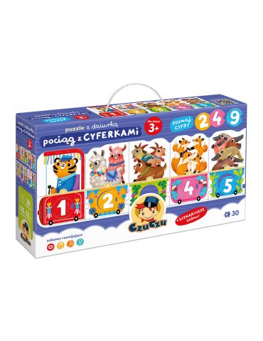 CzuCzu Puzzle z dziurką Pociąg z cyferkami 3+