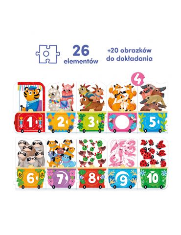 CzuCzu Puzzle z dziurką Pociąg z cyferkami 3+