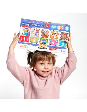 CzuCzu Puzzle z dziurką Pociąg z cyferkami 3+