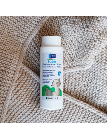 Skarb Matki Puder dla niemowląt i dzieci z pantenolem, alantoiną i skrobią ziemniaczaną 100 ml