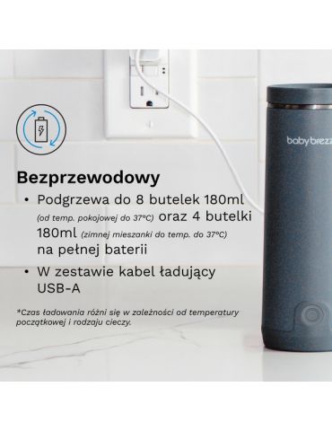 Baby Brezza Superszybki przenośny podgrzewacz silver