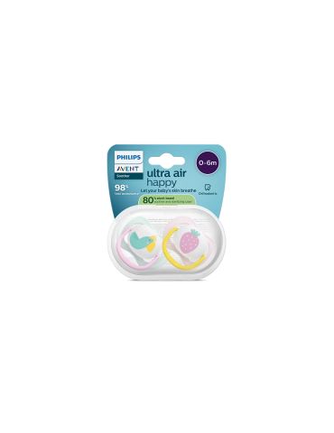 Avent Philips Smoczek uspokajający Ultra Air 0-6m Truskawka