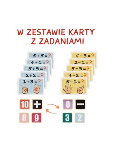 TopBright Liczenie na palcach drewniana zabawka edukacyjna Montessori z zadaniami 3+