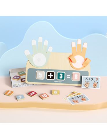TopBright Liczenie na palcach drewniana zabawka edukacyjna Montessori z zadaniami 3+