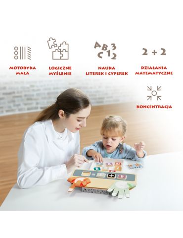 TopBright Liczenie na palcach drewniana zabawka edukacyjna Montessori z zadaniami 3+
