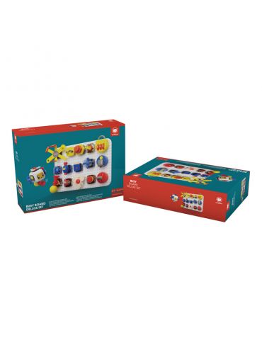 TopBright Tablica manipulacyjna Montessori dla dzieci z kostką i doczepianymi elementami 12m+