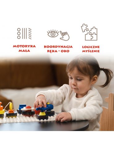 TopBright Tablica manipulacyjna Montessori dla dzieci z kostką i doczepianymi elementami 12m+