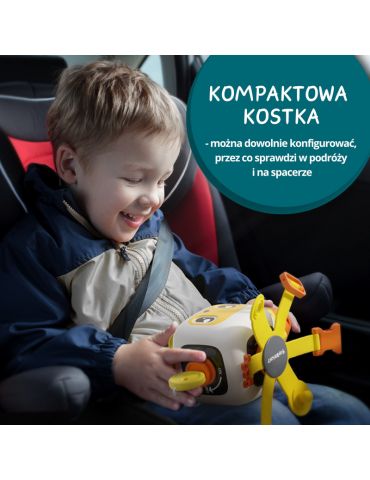TopBright Tablica manipulacyjna Montessori dla dzieci z kostką i doczepianymi elementami 12m+