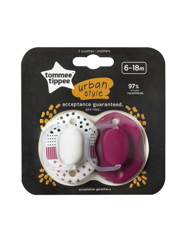 Tommee Tippee Smoczek uspokajający URBAN Girl 6-18m