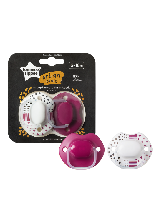 Tommee Tippee Smoczek uspokajający URBAN Girl 6-18m