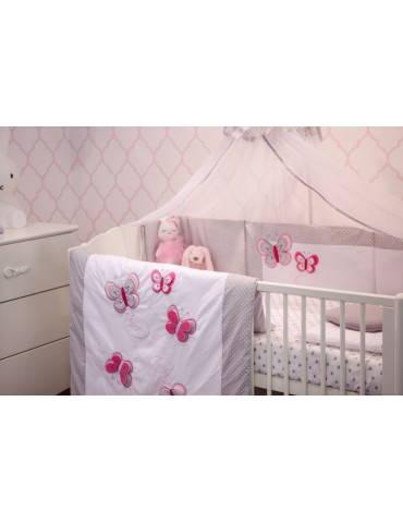 Belisima Baby Pościel 3 - elementowa 135/100 Motylkowy Obraz szary Belisima Baby Pościel 3 - elementowa 135/100 Motylkowy Obraz szary