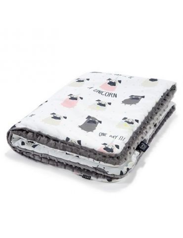 Kocyk średniaka la millou (doggy unicorn grey)