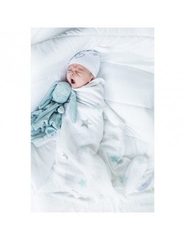 Effik Otulacze muślinowe Gwiazdki Niebieskie 3-set 70 x 70 cm