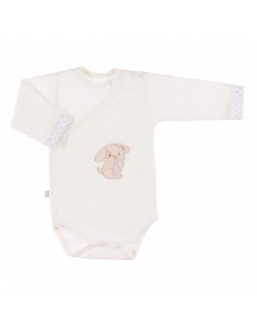 Eevi Body niemowlęce bawełniane długi rękaw regulowane ecru Newborn 50-62 Eevi Body niemowlęce bawełniane długi rękaw regulowane ecru Newborn 50-62