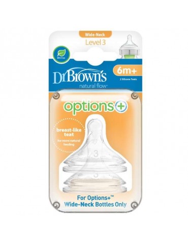 Dr Brown's Smoczek szeroka szyjka 6mcy do butelki Options