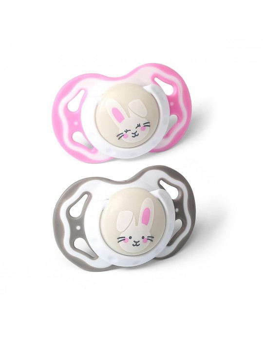 BabyOno Smoczek symetryczny silikonowy 2szt 3-6mce