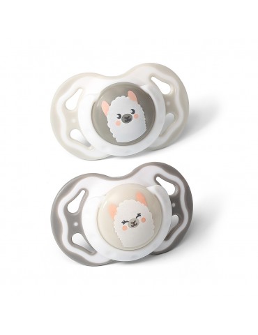 BabyOno Smoczek symetryczny silikonowy 2szt 3-6mce