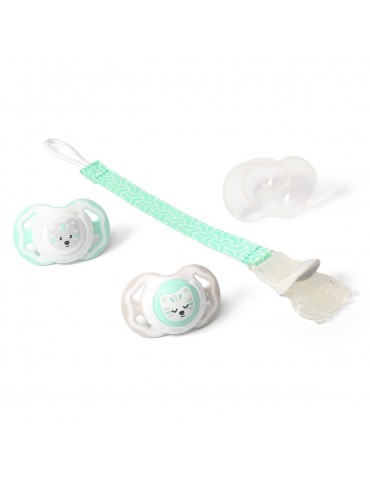 BabyOno Smoczek symetryczny silikonowy 2szt 3-6mce