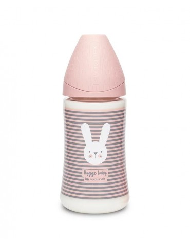 Suavinex Butelka premium Królik linie róż 270 ml Hygge Baby 3+ Suavinex Butelka premium Królik linie róż 270 ml Hygge Baby 3+