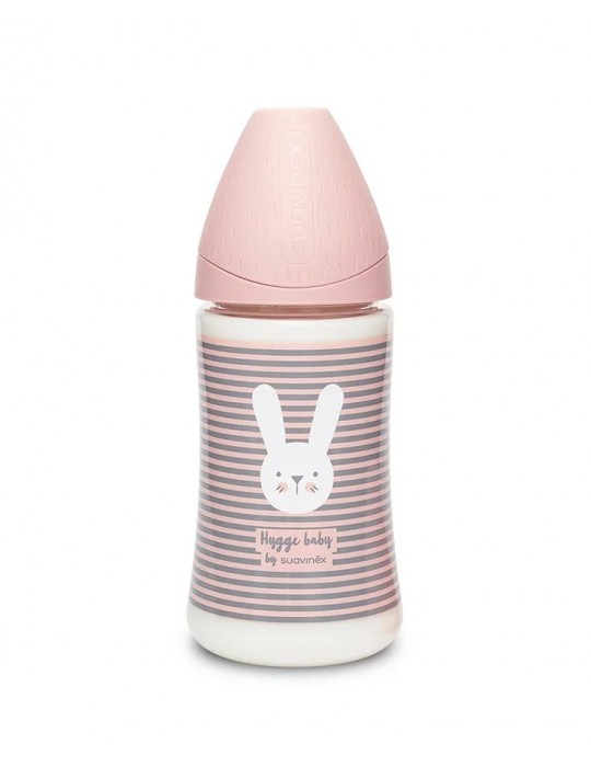 Suavinex Butelka premium Królik linie róż 270 ml Hygge Baby 3+