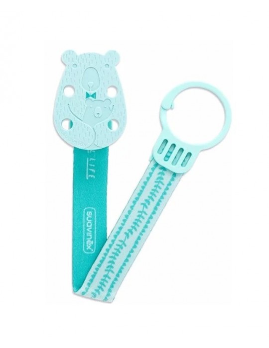 Suavinex Klips do smoczka zielony Miś Meaningful Life