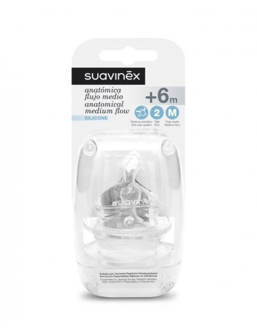 Suavinex Smoczki o średnim przepływie do butelki z szeroką szyjką 6+