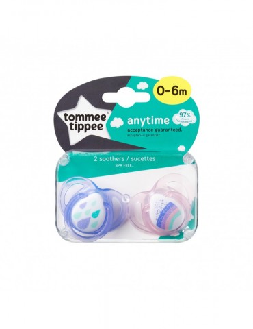 Tommee Tippee Smoczek uspokajający Any time 0-6m różowy Tommee Tippee Smoczek uspokajający Any time 0-6m różowy