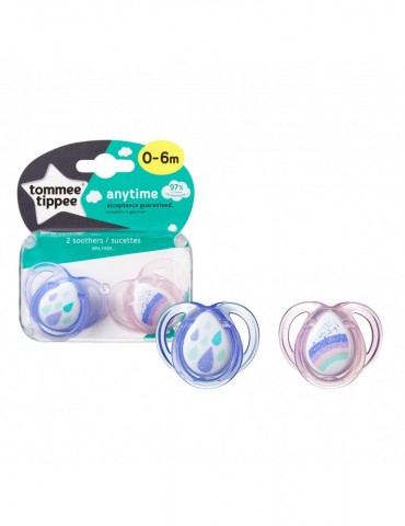 Tommee Tippee Smoczek uspokajający Any time 0-6m różowy Tommee Tippee Smoczek uspokajający Any time 0-6m różowy