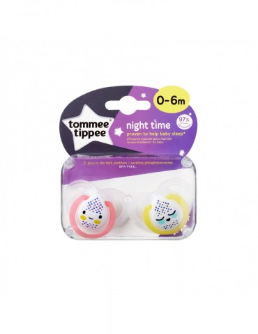 Tommee Tippee Smoczek uspokajający Night time 0-6m żółty Tommee Tippee Smoczek uspokajający Night time 0-6m żółty