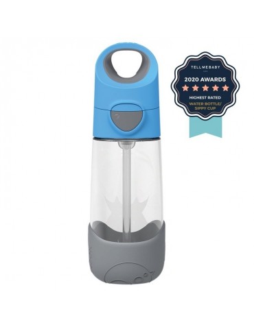 B.Box Butelka tritanowa ze słomką 450ml Blue Slate