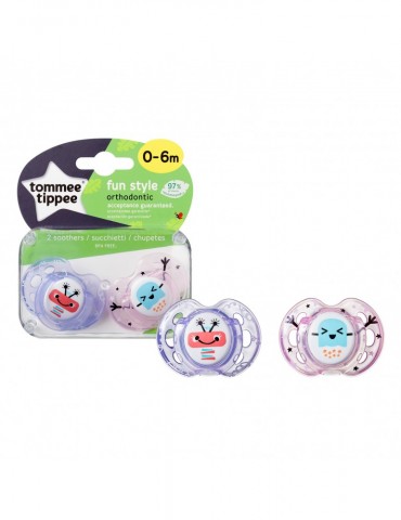 Tommee Tippee Smoczek uspokajający Fun Style 0-6m różowy