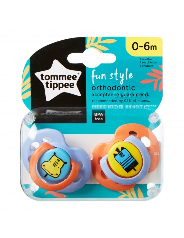 Tommee Tippee Smoczek uspokajający Fun Style 0-6m zebra