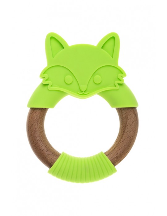 Bocioland Gryzak drewniano-silikonowy Lisek zielony