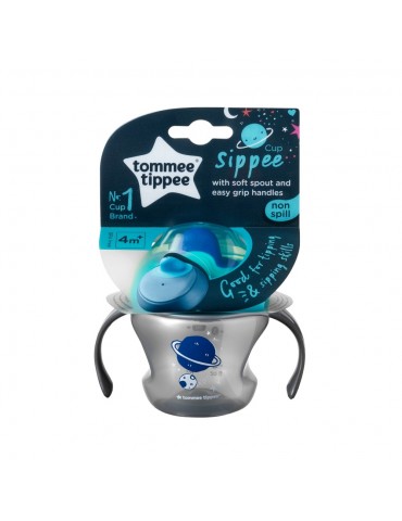 Tommee tippee Kubek Pierwszy niekapek z uchwytami 150ml 4m+ szary Tommee tippee Kubek Pierwszy niekapek z uchwytami 150ml 4m+ szary
