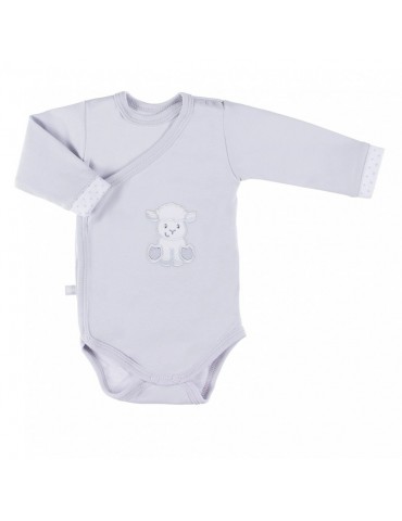Eevi Body niemowlęce bawełniane długi rękaw regulowane szare Newborn 56-62