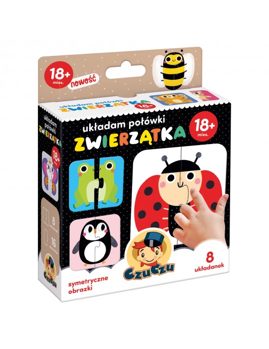 CzuCzu puzzle Układam połówki zwierzątka 18m+