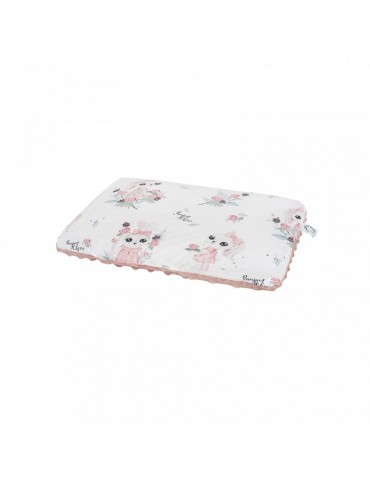 Bonjour poduszka mała 25/30 Romantyczny królik Minky sepia rose