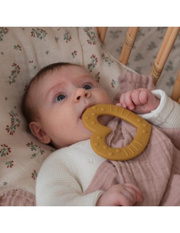 Medica Bibs gryzak serce peach