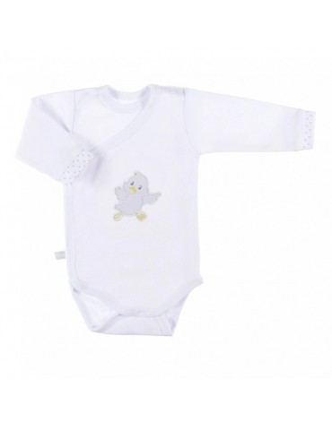Eevi Body niemowlęce bawełniane długi rękaw regulowane białe Newborn 50-62