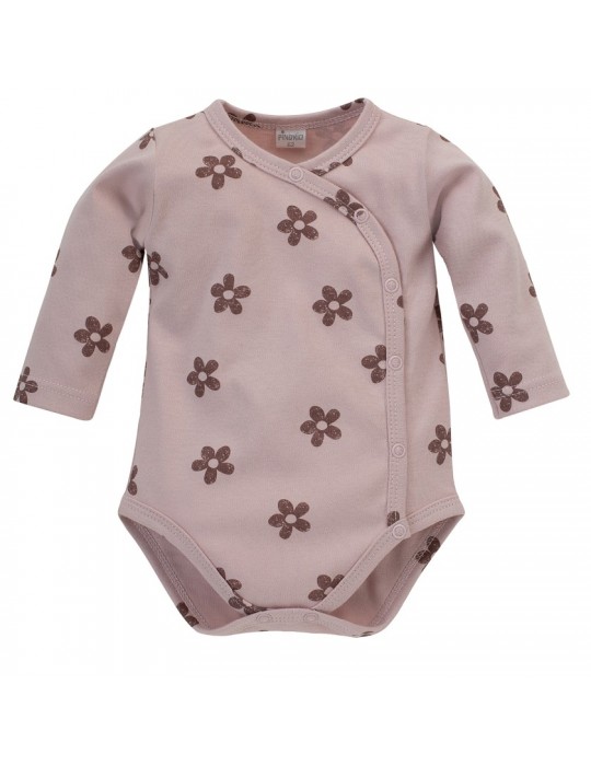Pinokio Body niemowlęce bawełniane rozpinane długi rękaw różowe druk Happiness 56-68