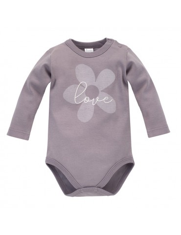 Pinokio Body niemowlęce bawełniane długi rękaw szare Happiness 62