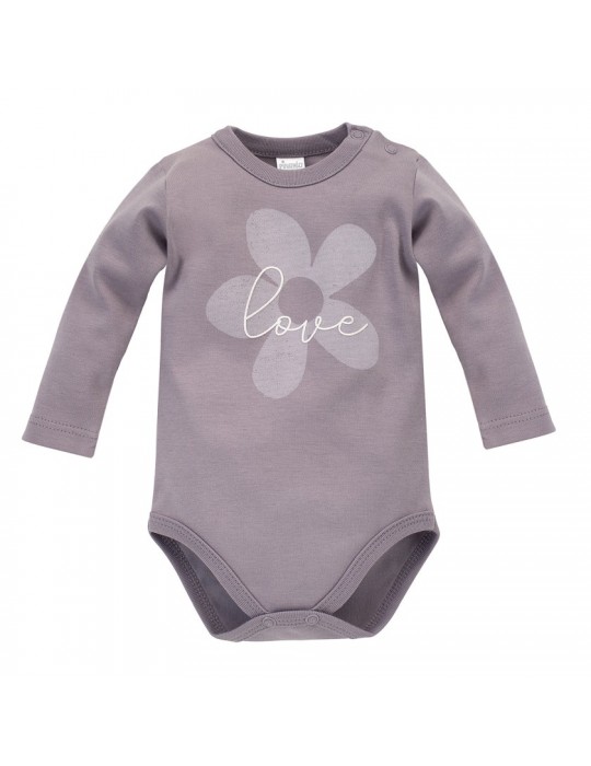 Pinokio Body niemowlęce bawełniane długi rękaw szare Happiness 62