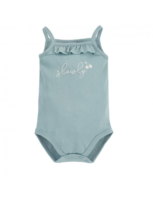 Pinokio Body niemowlęce bawełniane bez rękawa zielony Sweet cherry 62-68