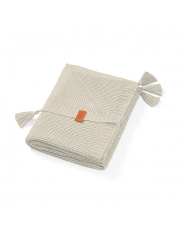 BabyOno Kocyk dzianinowy bambusowy z frędzlami krem